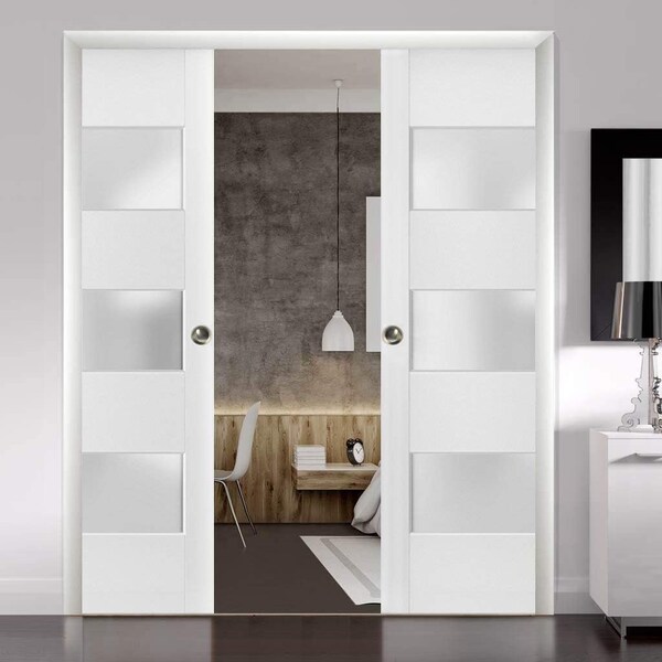 Sartodoors Slab Interior Door, 36" x 96", White - LUCIA4070S-BEM-3696