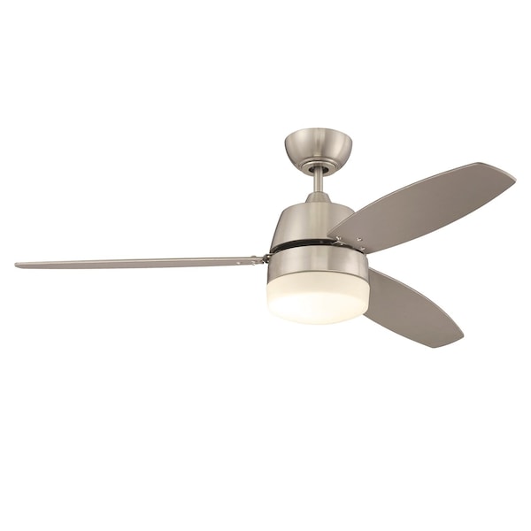 Craftmade 52in Beltre in Brushed Polished Nickel w/ Brushed Nickel/Maple Blades - BEL52BNK3-LED