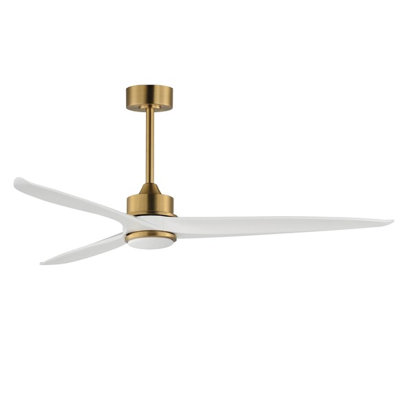 Maxim Lighting Woodwind 72'' Solid Wood Blade Fan w LED Light Kit, Natural Aged Brass - 88833NAB