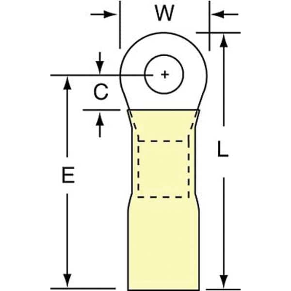 Terminal de Anillo Termocontraíble para cable de 12-10 AWG #8 Estudiar PK250 - MH10-8RK