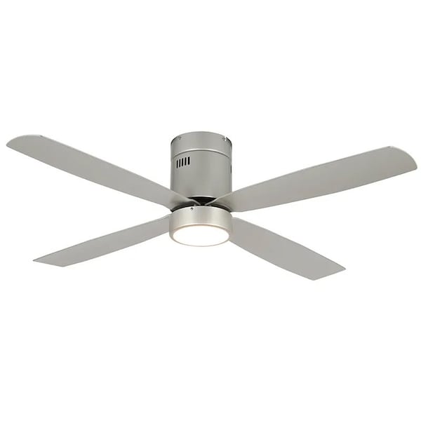 Westgate 52in Brush Nickel & Silver Finish AB 4-Blade Ceiling Fan & Light, 19W, 3000K - WFL-118-WS-4B-52-30K-BN-S