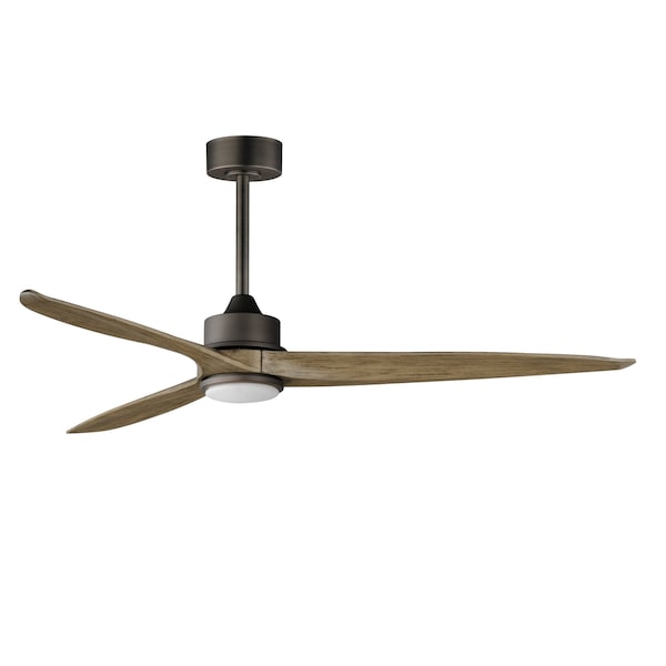 Maxim Lighting Woodwind 72'' Solid Wood Blade Fan W LED Light Kit, Charcoal Bronze - 88833CHL