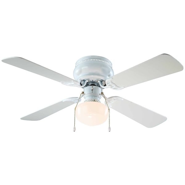Boston Harbor Ceiling Fan, 3-Speed, 4-Blade, 42 in Sweep, Bleached Oak/White, With Lights: Yes - 42-742T-SH-EN-WH