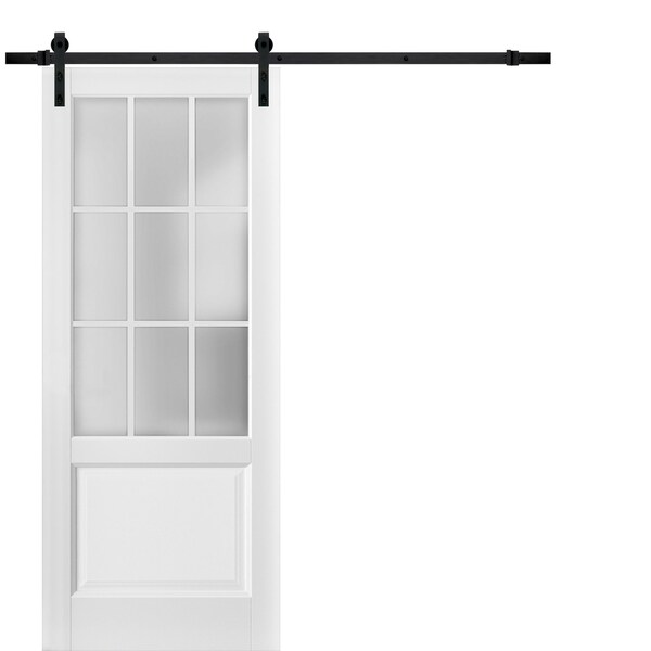 Sartodoors Barn Interior Door, 36" x 84", White - FELICIA3309BD-B-BEM-3684