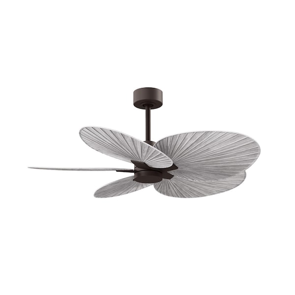 Matthews Fan Co Alessandra Tropical 5-Blade Ceiling Fan In Textured Bronze And Barn Wood - AKTP-TB-BW