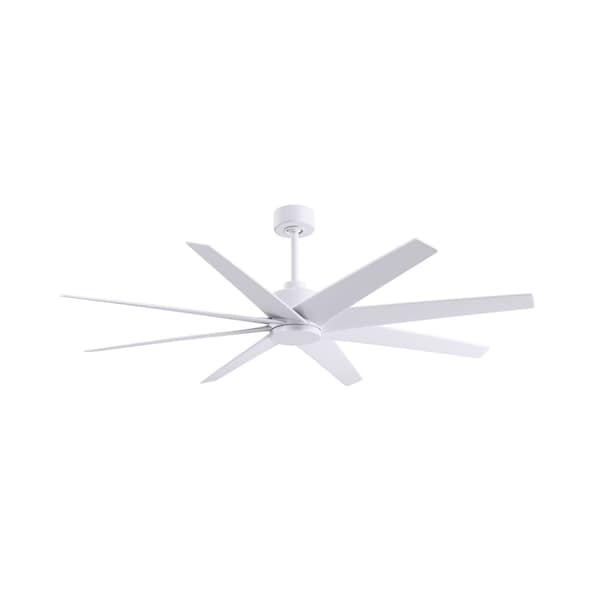 Matthews Fan Co Ariella 8-Blade Ceiling Fan In Matte White And Matte White Blades - AN-MWH-MWH-64