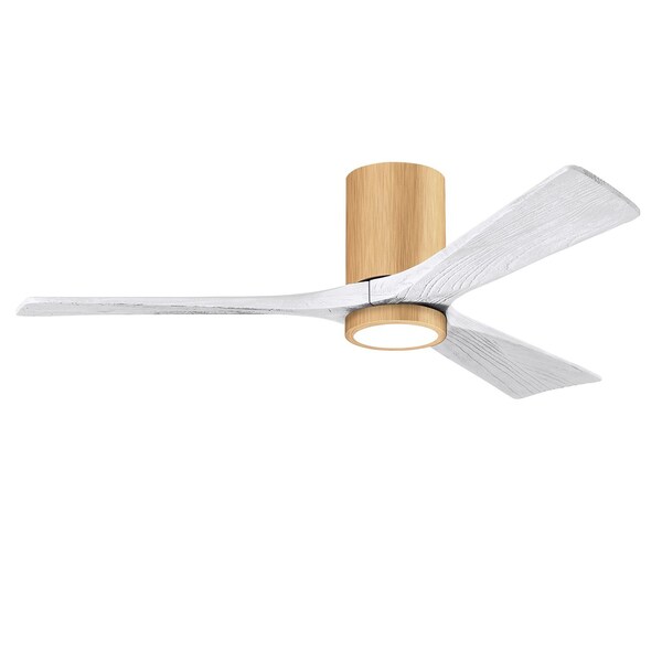Matthews Fan Co Irene-3Hlk Three-Blade Flush Mount Paddle Fan In Brushed Pewter Finish, 832986 - IR3HLK-LM-MWH-52