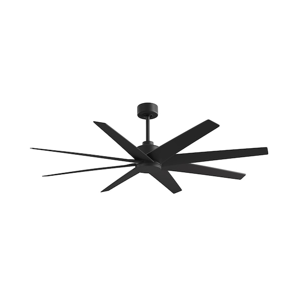 Matthews Fan Co Ariella 8-Blade Ceiling Fan In Matte Black And Matte Black Blades - AN-BK-BK-64