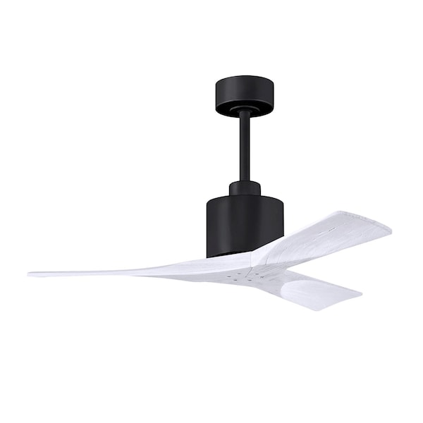 Matthews Fan Co Nan 42in Ceiling Fan In Matte Black And Matte White Blades - NK-BK-MWH-42