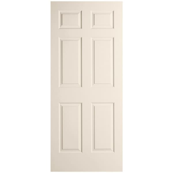 Codel Doors 26" x 80" Primed 6-Panel Colonist Molded Hollow Core Slab Door - 2268MHCCOL