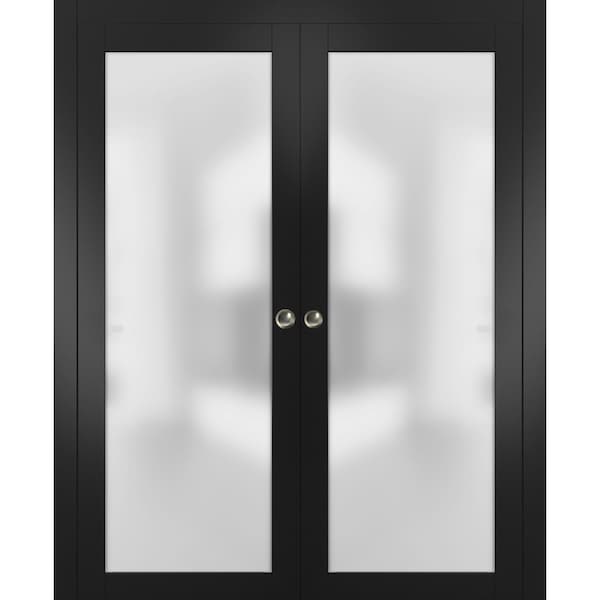 Sartodoors Barn Bypass Interior Door, 36" x 80", White - PLANUM2102DP-BLK-6084