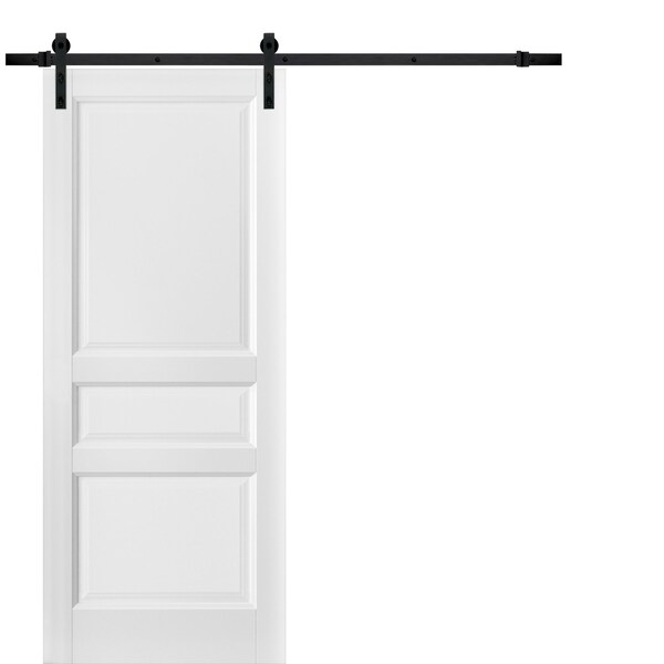 Sartodoors Barn Interior Door, 42" x 96", White - LUCIA31BD-B-BEM-4296
