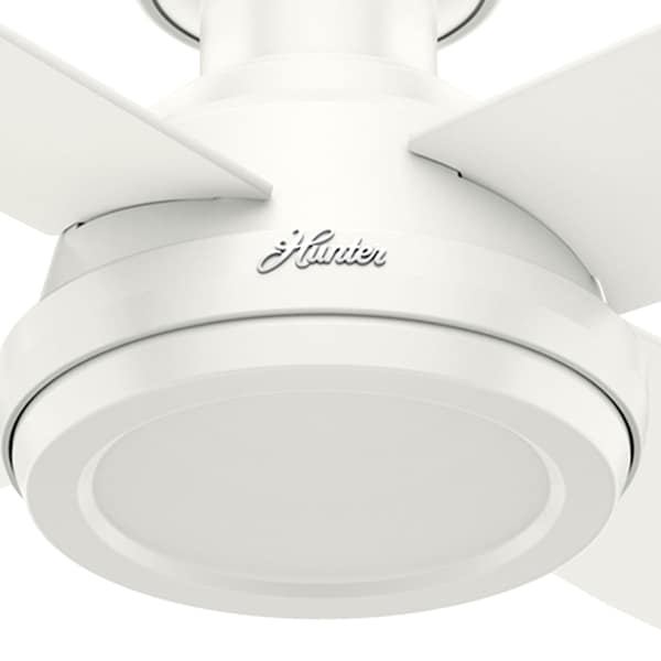 Hunter Decorative Ceiling Fan, Low Pro, 52 in Blade Dia, 4 Blades, 3 Speeds, 120, Fresh WhiteÂ  - 59248