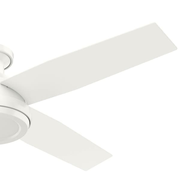 Hunter Decorative Ceiling Fan, Low Pro, 52 in Blade Dia, 4 Blades, 3 Speeds, 120, Fresh WhiteÂ  - 59248