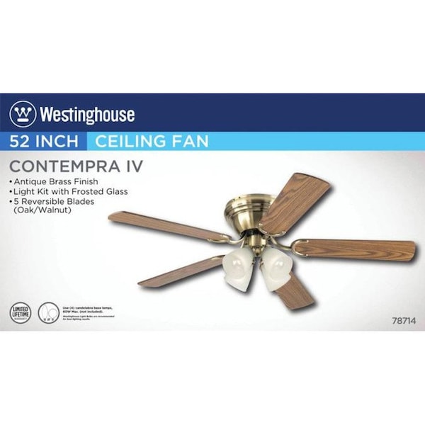 Westinghouse Contractor's Choice 52-Inch Indoor Ceiling Fan - 7802400