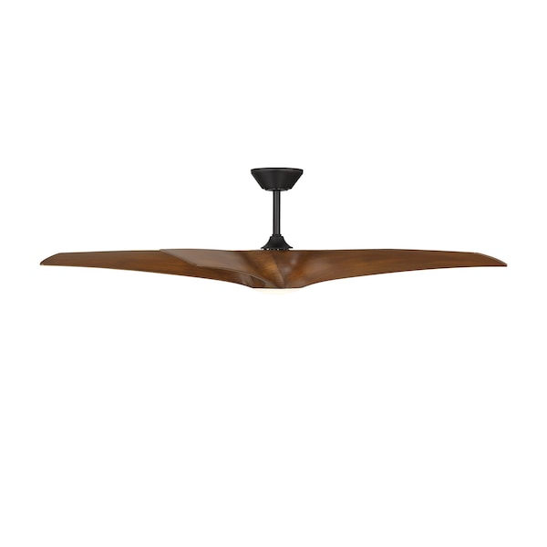 Modern Forms Fans Zephyr Indoor or Outdoor Smart Ceiling Fan 2700-3000-4000-5000K LED in Matte Black/Distressed Koa - FR-W2401-62L-MB/DK