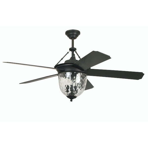 Litex Industries 52" Aged Bronze Finish Remote LED Ceiling Fan Rated for Damp Locations - KM52ABZ5LR