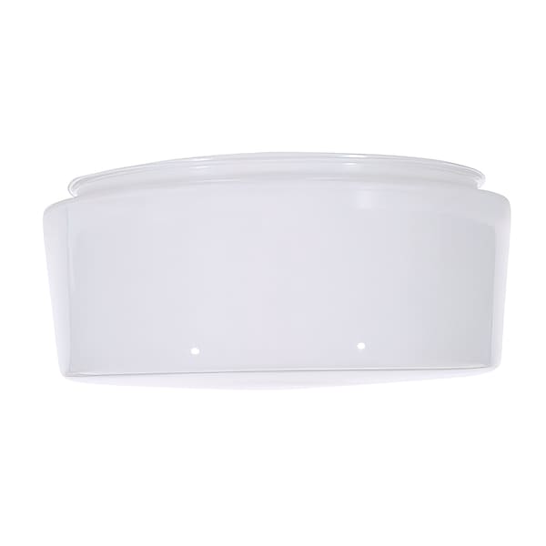 Satco 8 Inch White Drum Glass Shade 8-11/16 inch Dia 7-7/8 inch Fitter 4 inch Height Sprayed Inside White - 50/335