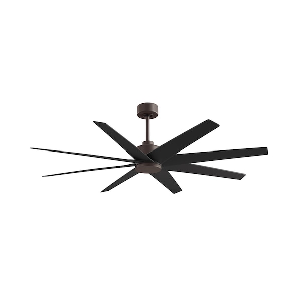 Matthews Fan Co Ariella 8-Blade Ceiling Fan In Textured Bronze And Matte Black Blades - AN-TB-BK-64