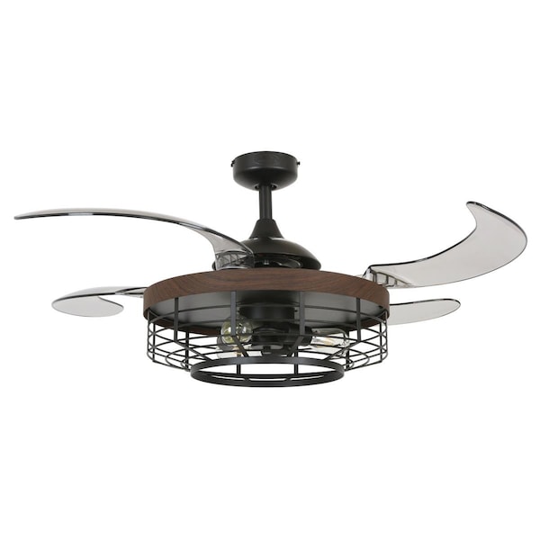 Rayo 48 in. Montclair Black with Koa Trim AC Ceiling Fan with Light - RA1689020