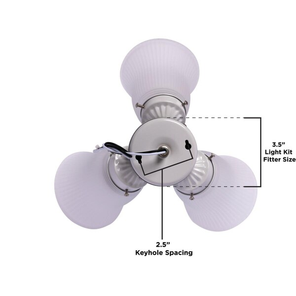 Westinghouse Ceiling Fan -Light Kit 3Lgt Cluster White Finish Frosted Ribbed Glass - 7784700