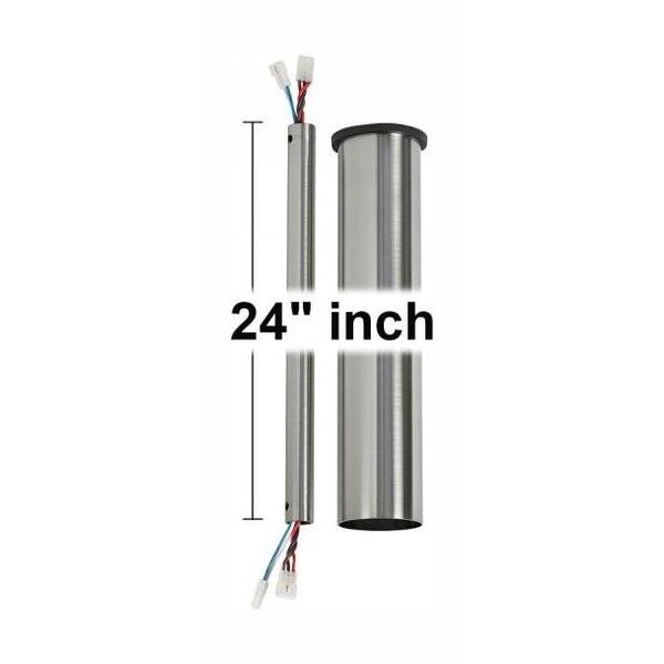Monte Carlo 24In. Miminalist Downrod - Brushed Steel - DRM24BS