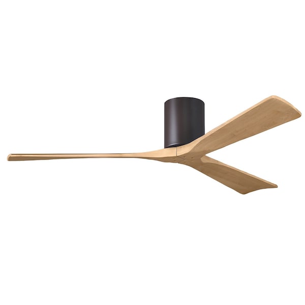 Matthews Fan Co Irene-3H Three-Blade Flush Mount Paddle Fan In Textured Bronze Finish, 832955 - IR3H-TB-LM-60