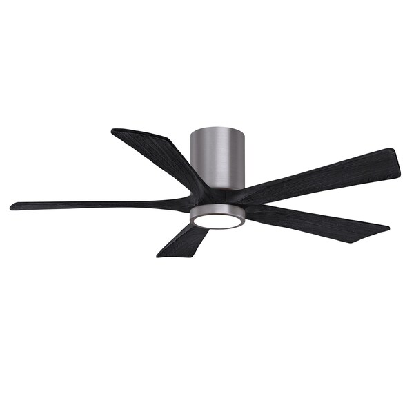 Matthews Fan Co Ir5Hlk Five-Blade Flush Mount Paddle Fan In Brushed Pewter Finish, 833070 - IR5HLK-BP-BK-52