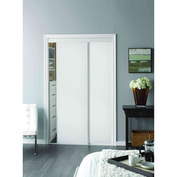 Renin 48 in. X 96 in. Top Roll Bypass Closet Door Bright White - BY0100BWWTC048096