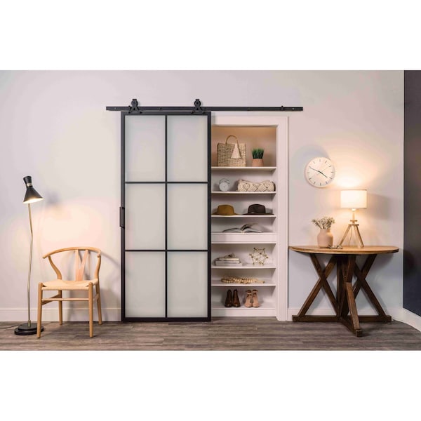 Renin Renin 36 in. x 84 in. Tribeca 6-Lite Barn Door Kit - BD073A14BA1TGE36084