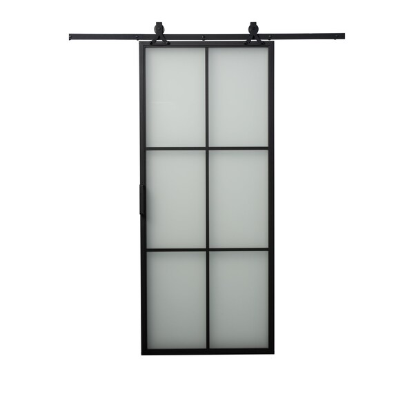Renin Renin 36 in. x 84 in. Tribeca 6-Lite Barn Door Kit - BD073A14BA1TGE36084