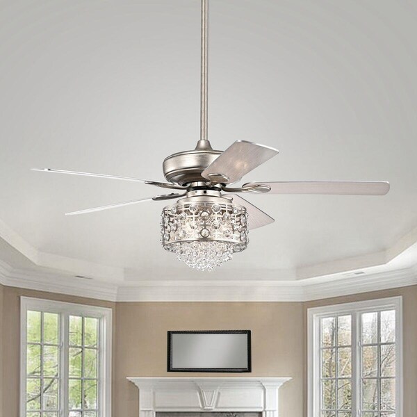 Warehouse Of Tiffany CFL-8440REMO-AS 52 in. Toten Indoor Remote Controlled Ceiling Fan with Light Kit, Silver - CFL-8440REMO/AS
