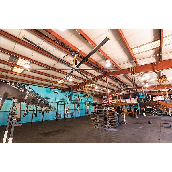 Big Ass Fans Industrial HVLS Fan, 12 ft Blade Dia, 6 Blades, Variable Speeds, 200 to 277V AC, Powder Coated - F-PFD1-1222S34