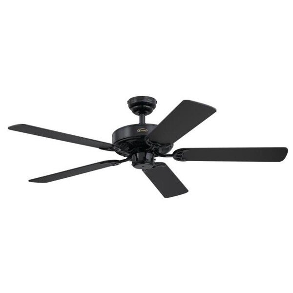 Brilliantbulb 52 in. Contractors Choice 5-Blade Indoor Ceiling Fan, Black - BR2690204