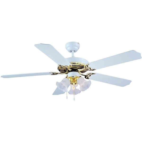 Boston Harbor Ceiling Fan, 0.8 A, 120 V, 5-Blade, 52 in Sweep, 2942 cfm Air - CF-78025L