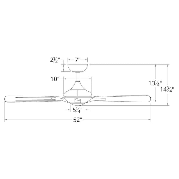 Modern Forms 3 Blades, 120 V, 52 in W - FR-W1819-52L