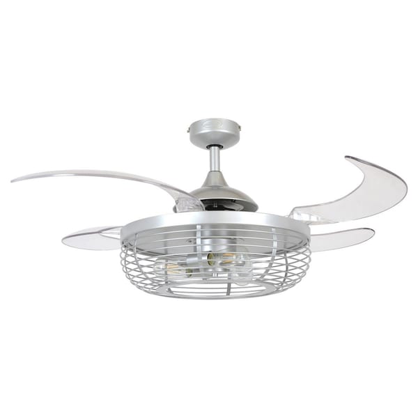 Rayo Carbondale 48-inch Gray Silver and Clear Ceiling Fan with Light - RA2771570