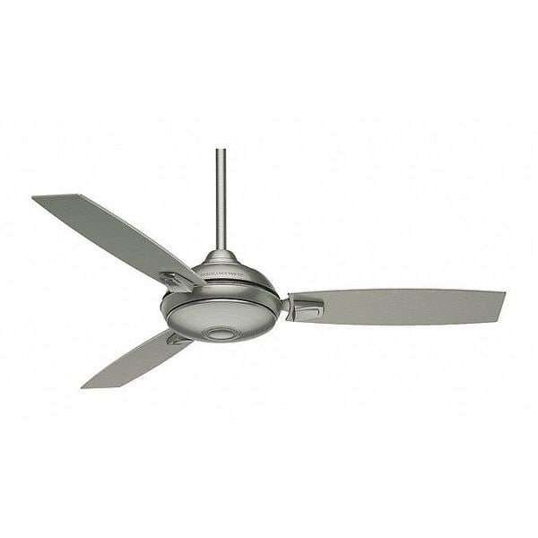 Casablanca Indoor/Outdoor Ceiling Fan, 54 in Blade Dia, 3 Blades, 4 Speeds, 120, Satin Nickel - 59160
