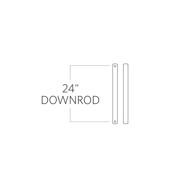 Monte Carlo 24In. Minimalist Downrod - Aged Pewter - DRM24AGP