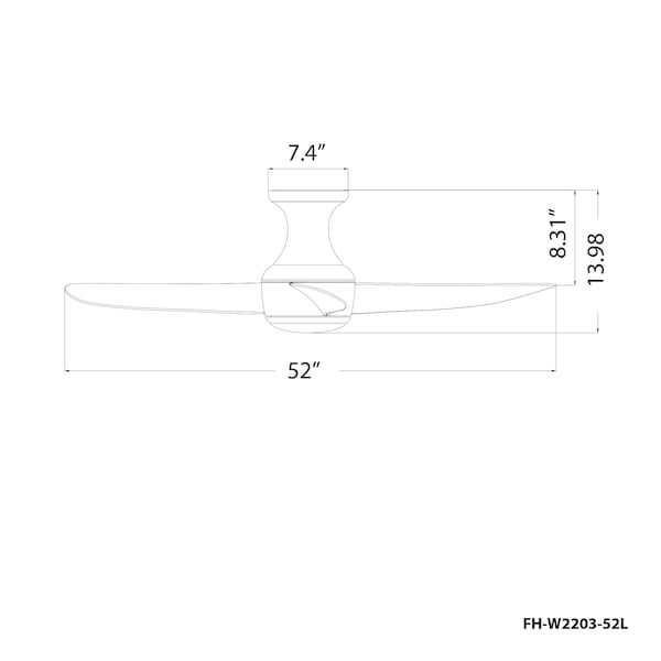 Modern Forms 3 Blades, 120 V, 52 in W - FH-W2203-52L