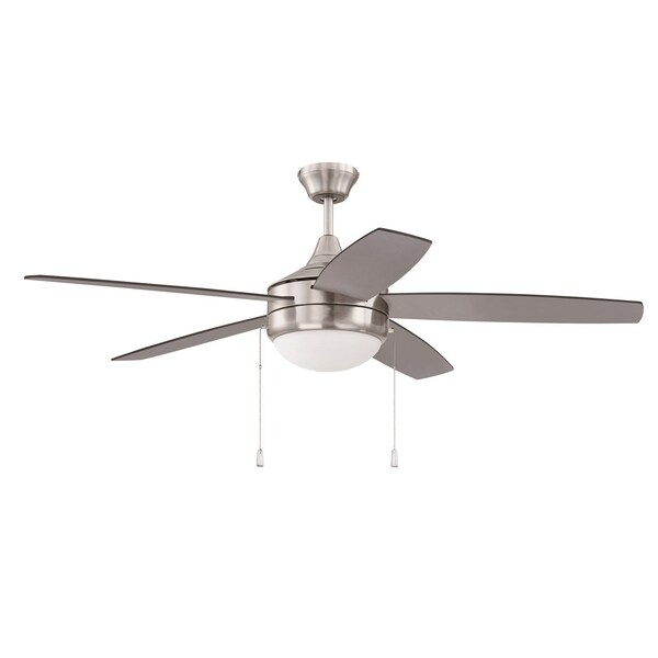 Craftmade 52in Energy star Phaze 5 Ceiling Fan In Brushed Polished Nickel - EPHA52BNK5-BNGW