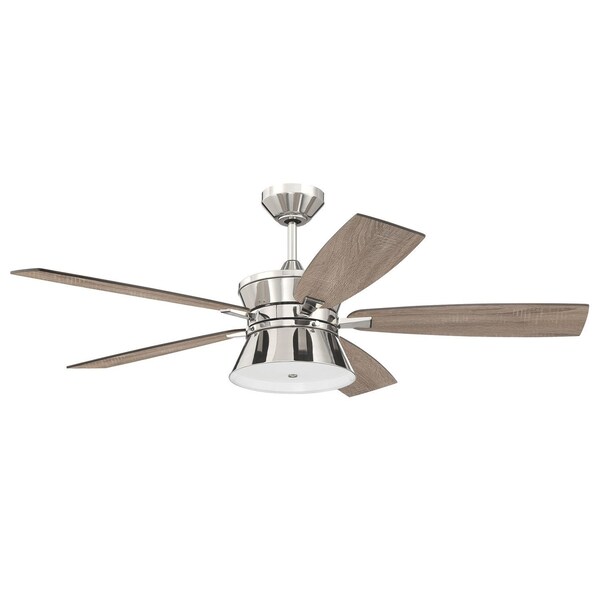 Craftmade 52in Dominick in Polished Nickel w/ Driftwood/Greywood Blades - DMK52PLN5