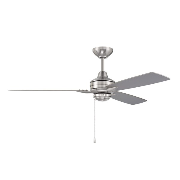 Craftmade 52in Moto in Brushed Polished Nickel w/ Brushed Nickel/Driftwood Blades - MOT52BNK3
