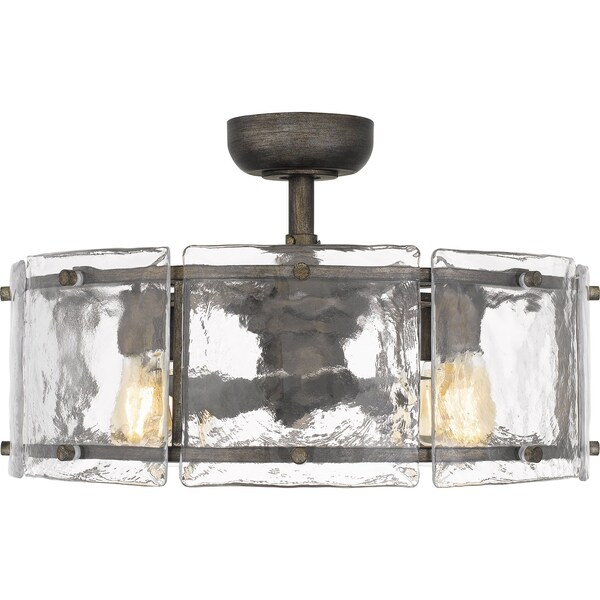 Quoizel Fortress Fan Light 4 Lights Mottled Silver - FTS3124MM