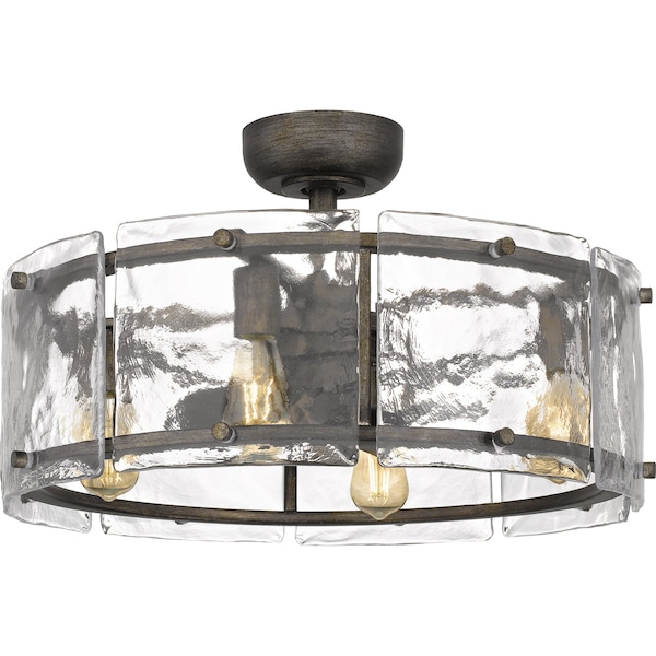 Quoizel Fortress Fan Light 4 Lights Mottled Silver - FTS3124MM