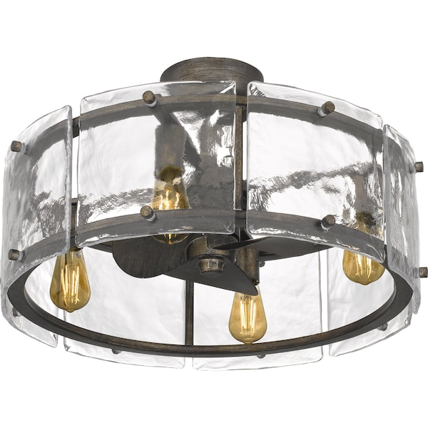 Quoizel Fortress Fan Light 4 Lights Mottled Silver - FTS3124MM