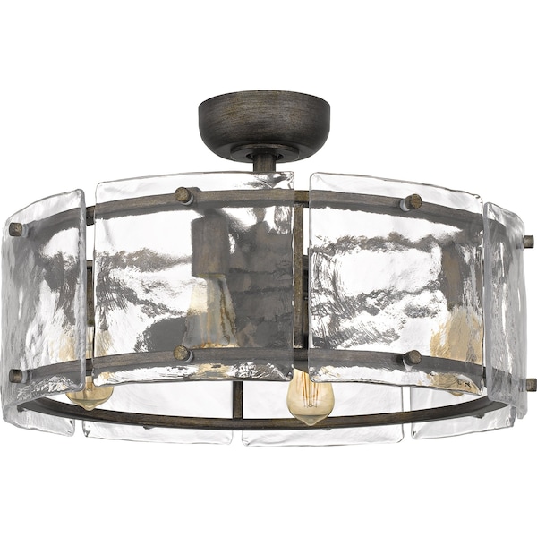 Quoizel Fortress Fan Light 4 Lights Mottled Silver - FTS3124MM