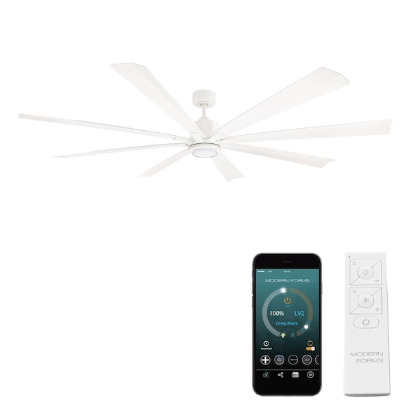 Modern Forms Fans Size Matters Indoor or Outdoor Smart Ceiling Fan 2700-3000-4000-5000K LED in Matte White - FR-W2403-84L-MW
