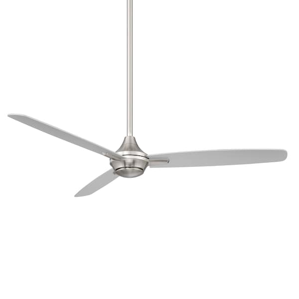 Wac Blitzen Indoor and Outdoor 3-Blade Smart Ceiling Fan 54in Brushed Nickel with Remote Control, 120 V - F-060
