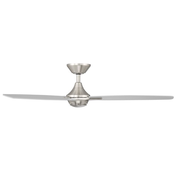 Wac Blitzen Indoor and Outdoor 3-Blade Smart Ceiling Fan 54in Brushed Nickel with Remote Control, 120 V - F-060